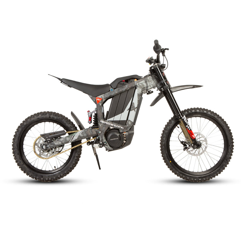 EUNORAU E-BIKE US R1-19 E-Dirt Bike with rugged frame and off-road tires, ready for adventure on dirt trails