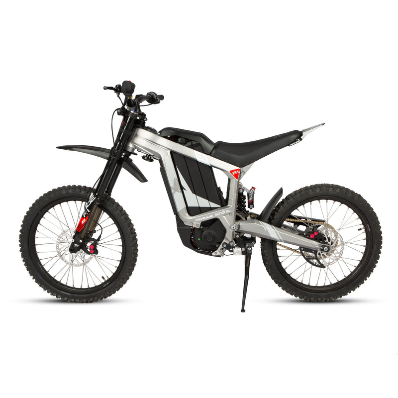 EUNORAU E-BIKE US R1-19 electric dirt bike with rugged frame and knobby tires for off-road riding.