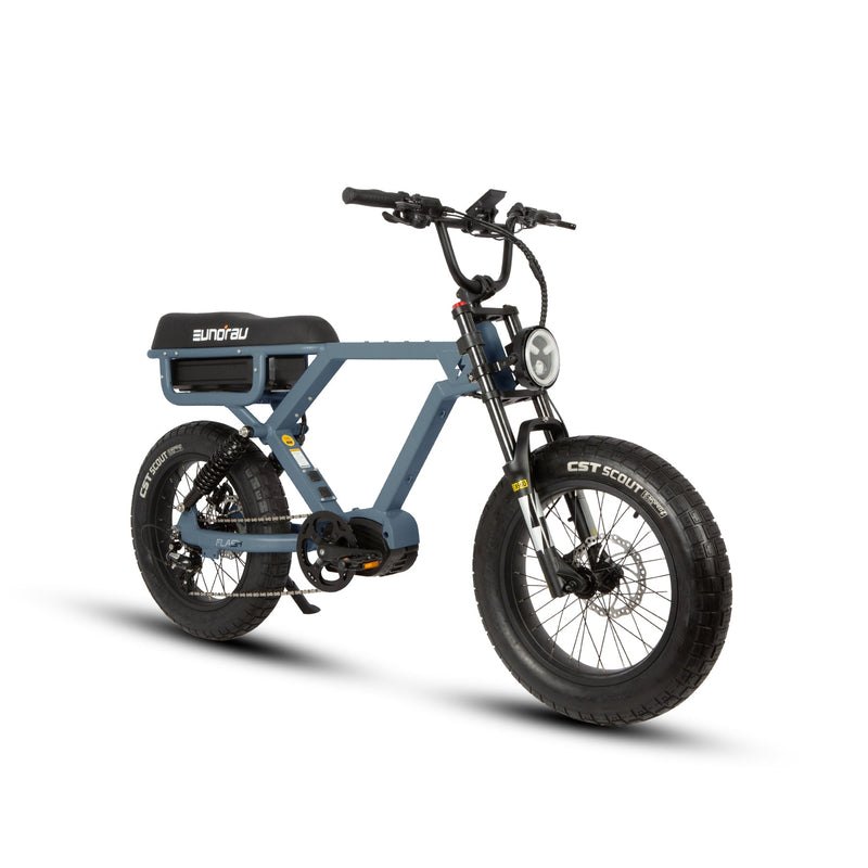 EUNORAU E-BIKE US FLASH 2.0 electric bicycle with sleek frame and handlebars, ready for urban commuting.