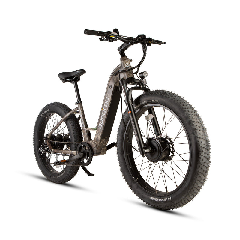 EUNORAU E-BIKE US FAT-AWD 3.0 electric bicycle with fat tires and sleek frame, suitable for off-road and urban riding.
