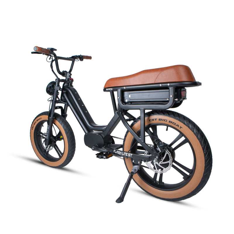 EUNORAU E-BIKE US Flash Lite ST 1.0 electric bicycle with sleek frame and handlebars, ready for urban riding.