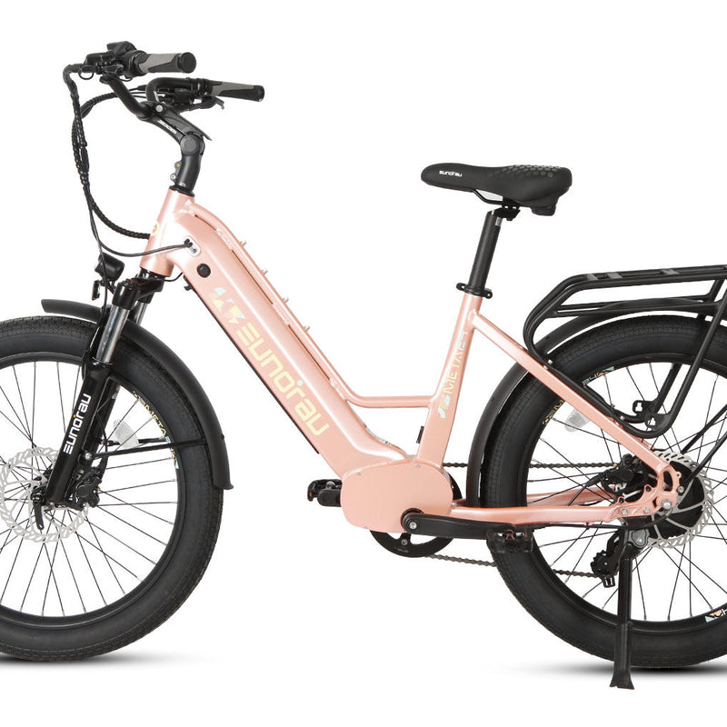 EUNORAU E-BIKE US META24 1.0 electric bicycle with sleek frame and handlebar controls, ready for urban commuting.