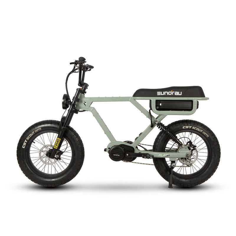 EUNORAU E-BIKE US FLASH 2.0 electric bicycle shown with sleek frame and handlebar, ready for urban commuting.