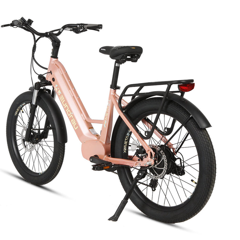 EUNORAU E-BIKE US META24 1.0 electric bicycle with sleek frame and handlebars, ready for urban commuting and eco-friendly riding.
