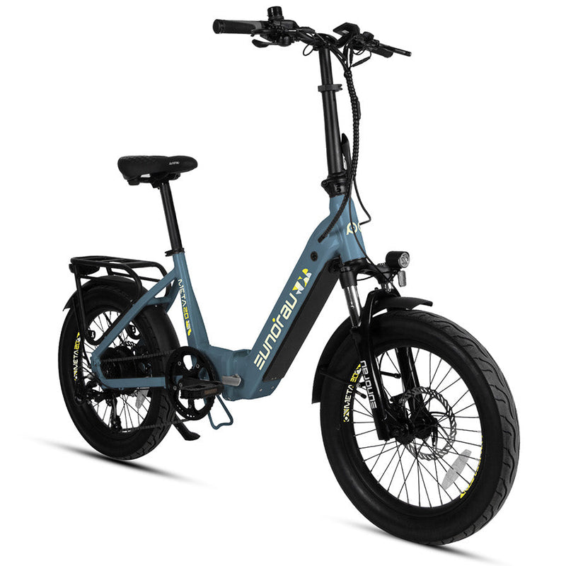 EUNORAU E-BIKE US META20 1.0 electric bicycle with sleek frame and handlebars, ready for riding on urban streets.