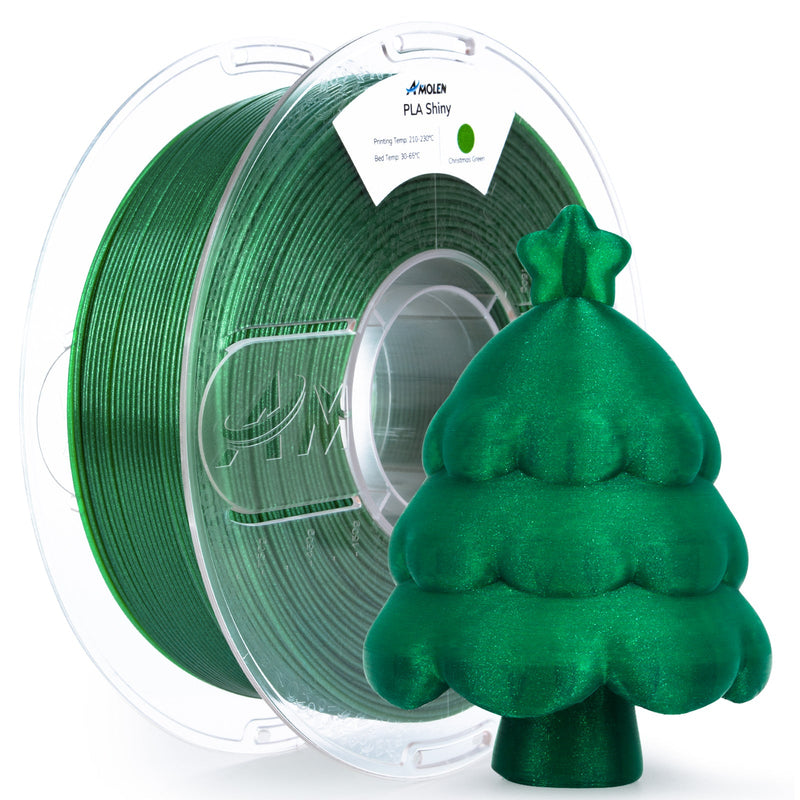 Amolen PLA shiny glitter filament in 1.75mm diameter, 1kg spool, featuring vibrant, reflective glitter for 3D printing projects.