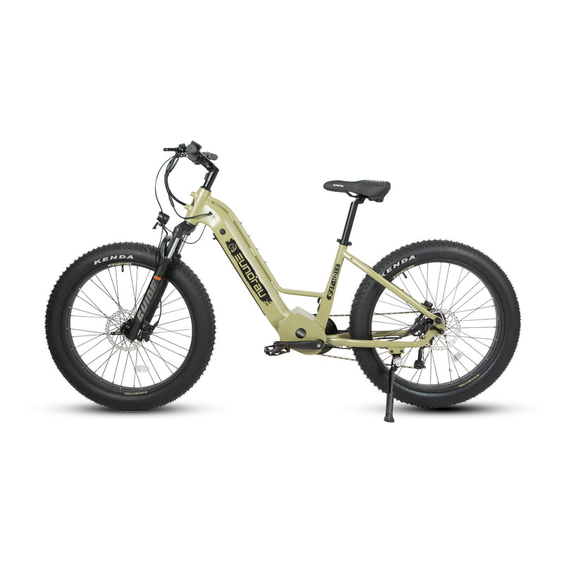EUNORAU E-BIKE US FAT-HD 2.0 Hunter X7 electric bicycle with thick tires and sleek frame, ready for off-road riding.