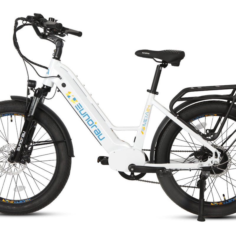 EUNORAU E-BIKE US META24 1.0 electric bicycle with sleek frame and handlebars, ready for urban commuting.