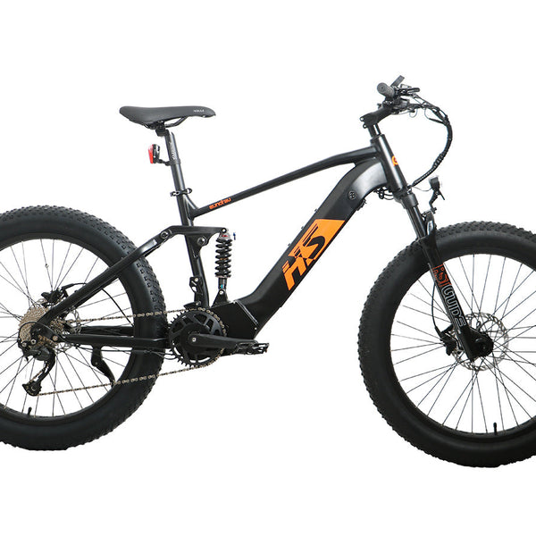 EUNORAU E-BIKE US Hunter X8 electric bicycle with black frame, ergonomic handlebar, and 13-inch wheels.