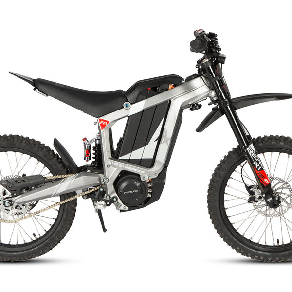 EUNORAU E-BIKE US R1-19 E-Dirt Bike with rugged frame and knobby tires, suitable for off-road riding.