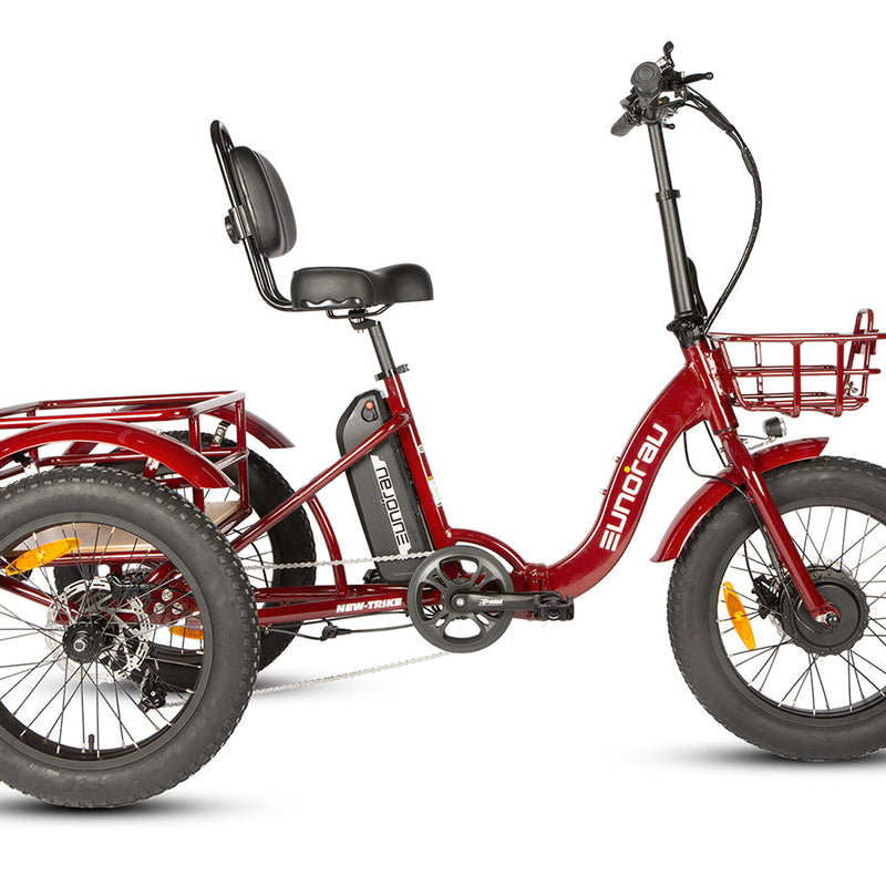 EUNORAU E-BIKE US NEW-TRIKE 2.0 electric trike with sleek frame and large wheels, ideal for comfortable riding.