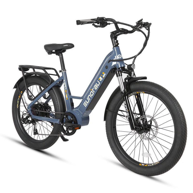 EUNORAU E-BIKE US META24 1.0 electric bicycle with sleek frame and handlebars, ready for urban commuting.