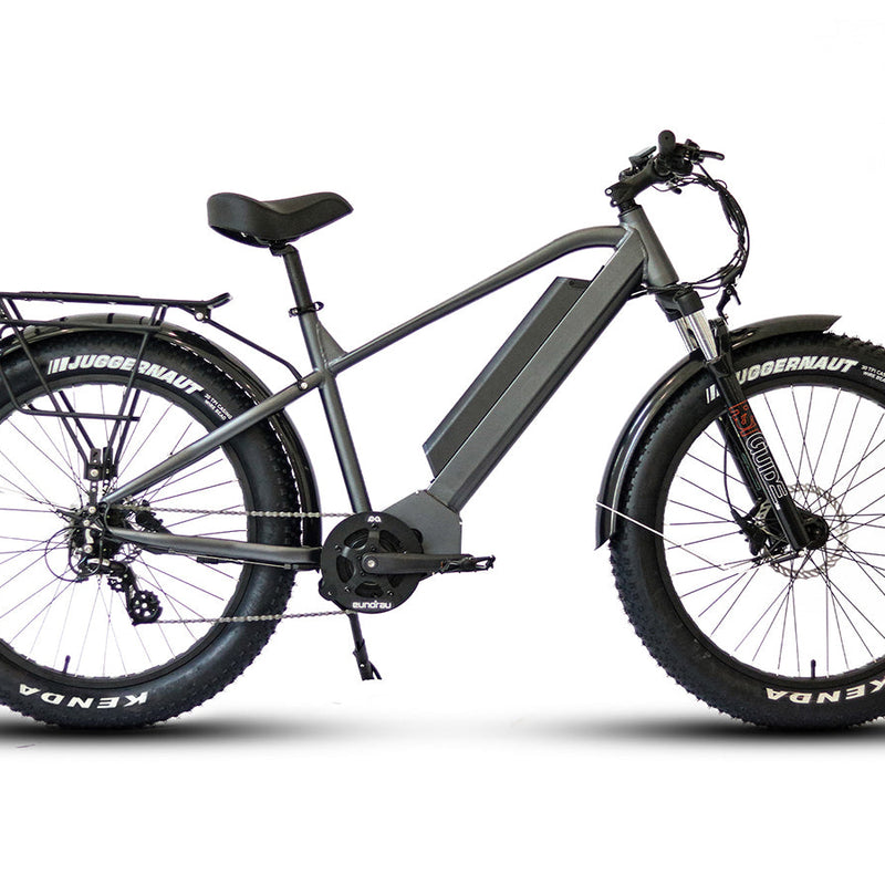 EUNORAU FAT-HD 1.0 Pro electric bicycle with sturdy frame, fat tires, and sleek design, suitable for off-road and urban riding.