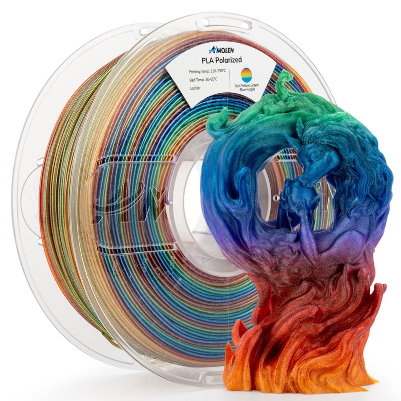 Amolen PLA Galaxy Sparkle 3D printing filament in 1.75mm, 1kg, featuring shiny, shimmering space-inspired design.