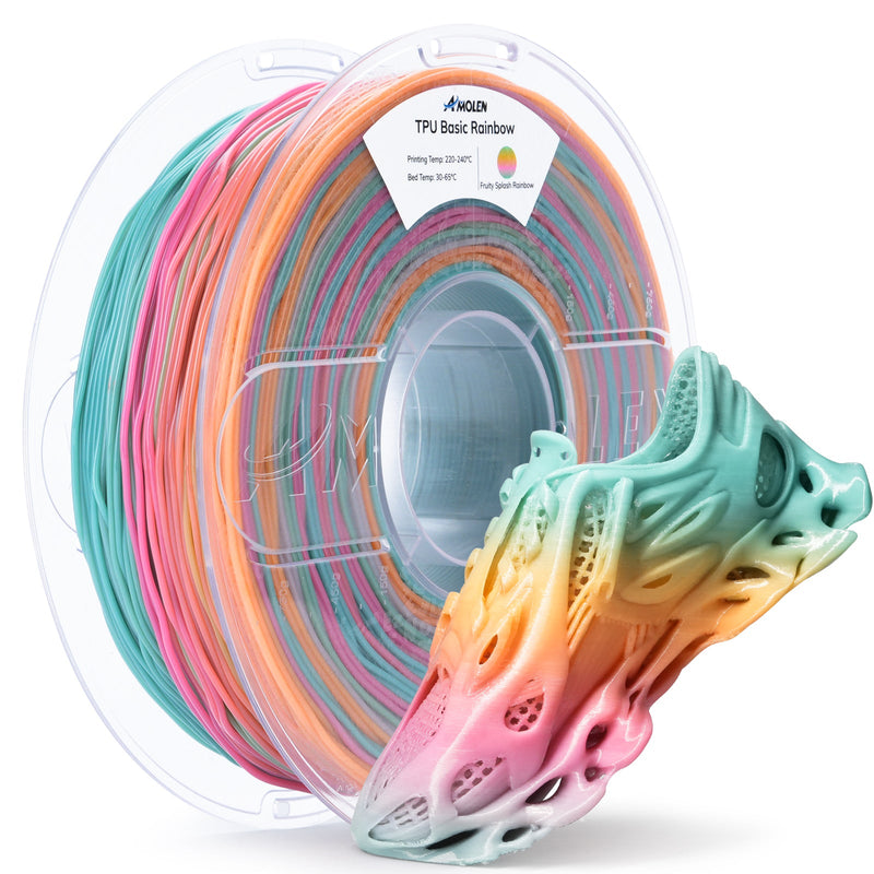 Amolen TPU Basic 1.75mm filament spool, 1kg, flexible and durable 3D printing filament on a roll