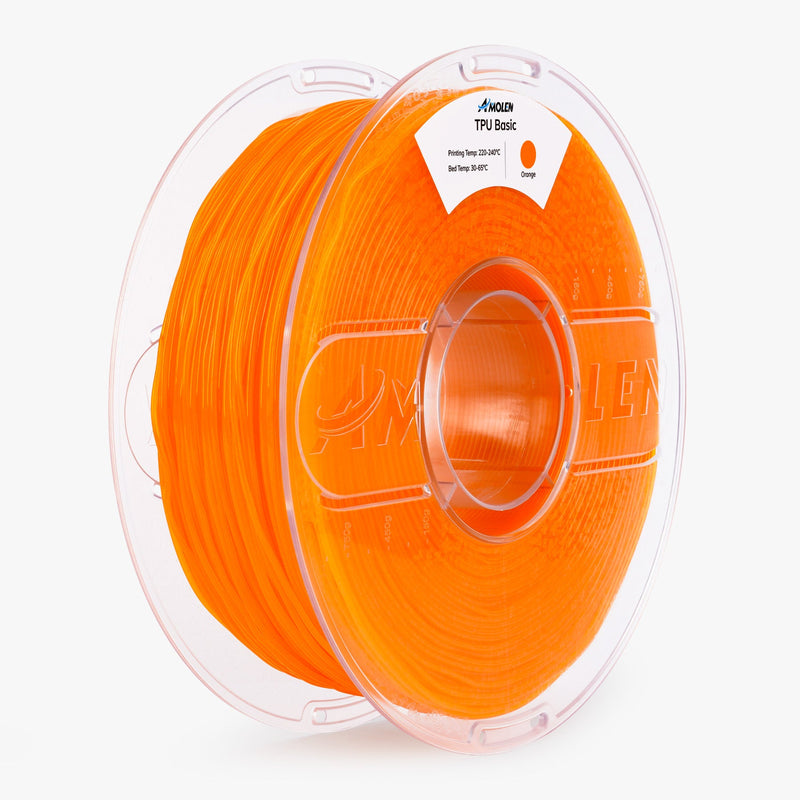 Amolen TPU Basic 1.75mm filament in 1kg spool, flexible 3D printing filament for durable prototypes and models.