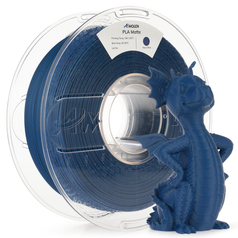 Amolen PLA Matte Basic 1.75mm 3D printing filament spool, showing gray filament wound around a reel.