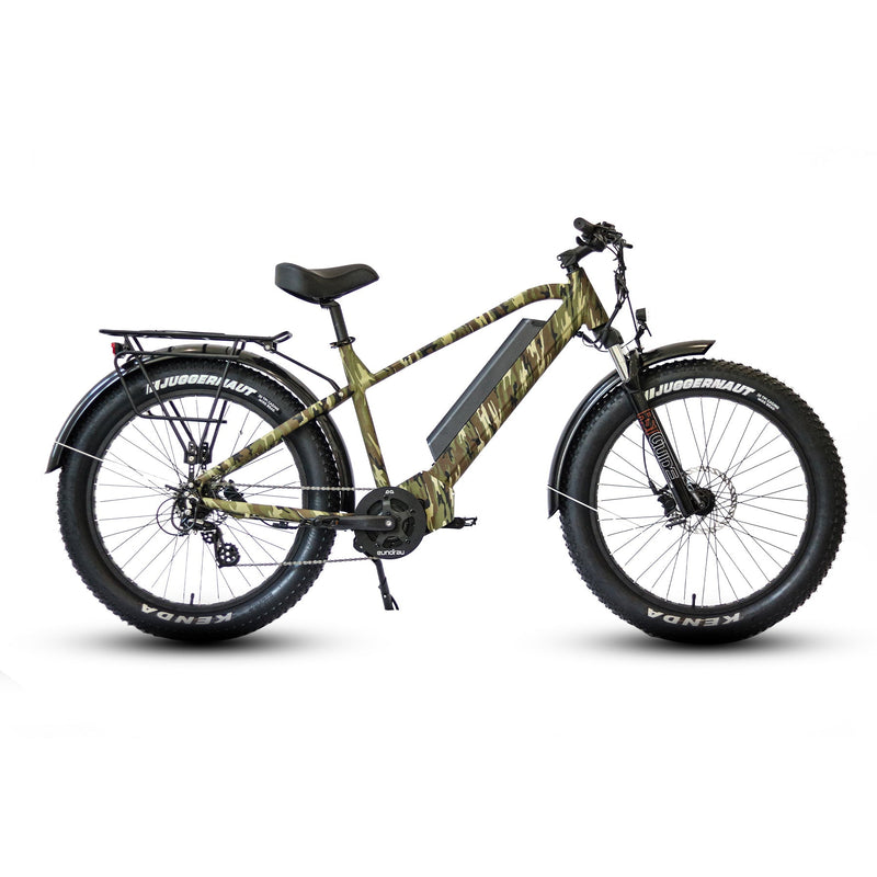EUNORAU FAT-HD 1.0 Pro electric bicycle with fat tires and sleek frame, ready for off-road or urban riding.