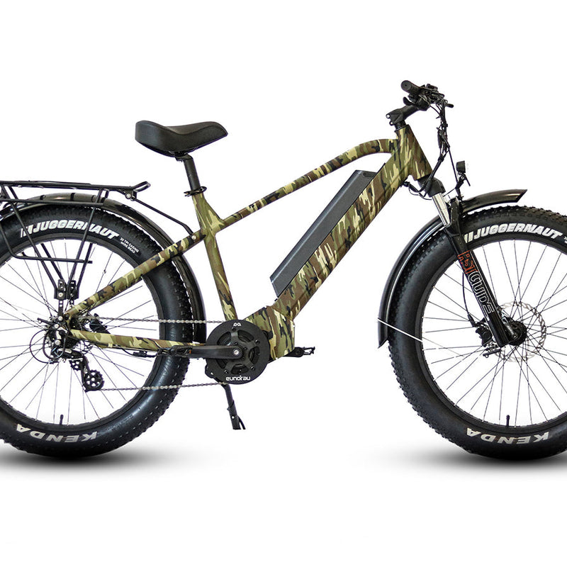 EUNORAU E-BIKE US FAT-HD 1.0 Pro electric bicycle with fat tires and sleek frame, shown in a side view.