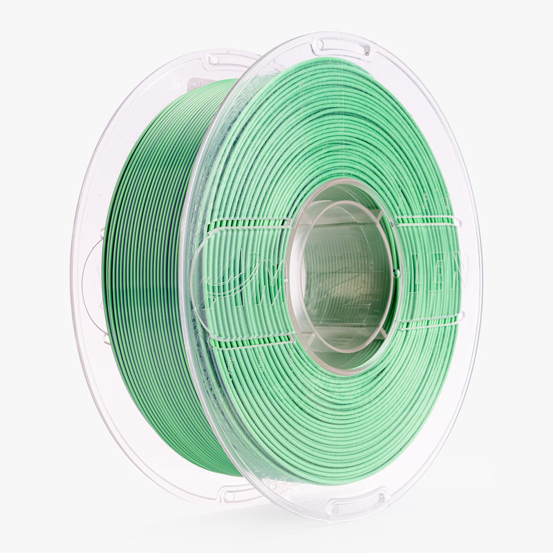 Amolen PLA Silk dual color filament 1.75mm for 3D printing, 1kg spools with vibrant silk finish and smooth color transition.