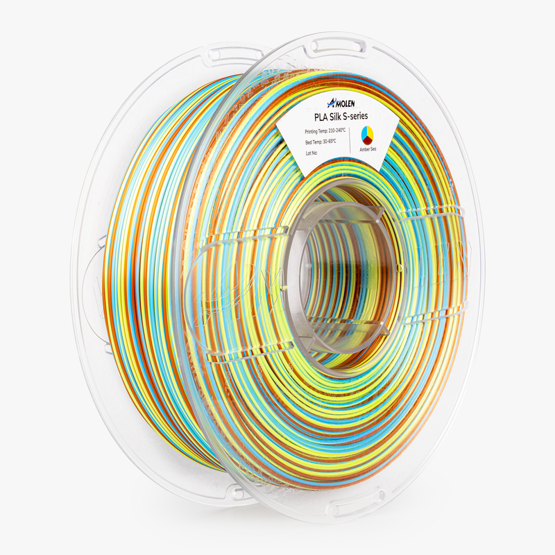 Amolen PLA Silk S-Series 1.75mm 1kg filament spool, shiny silk finish for 3D printing projects.