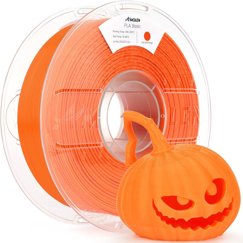 Amolen PLA Basic high-speed 1.75mm filament spool, 1 kg, showing bright blue filament ready for 3D printing.