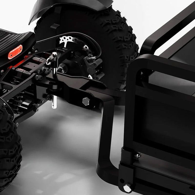 CycleBoard X-Quad 3000 trailer accessory attached to a vehicle, showcasing durable construction and functional cargo space.