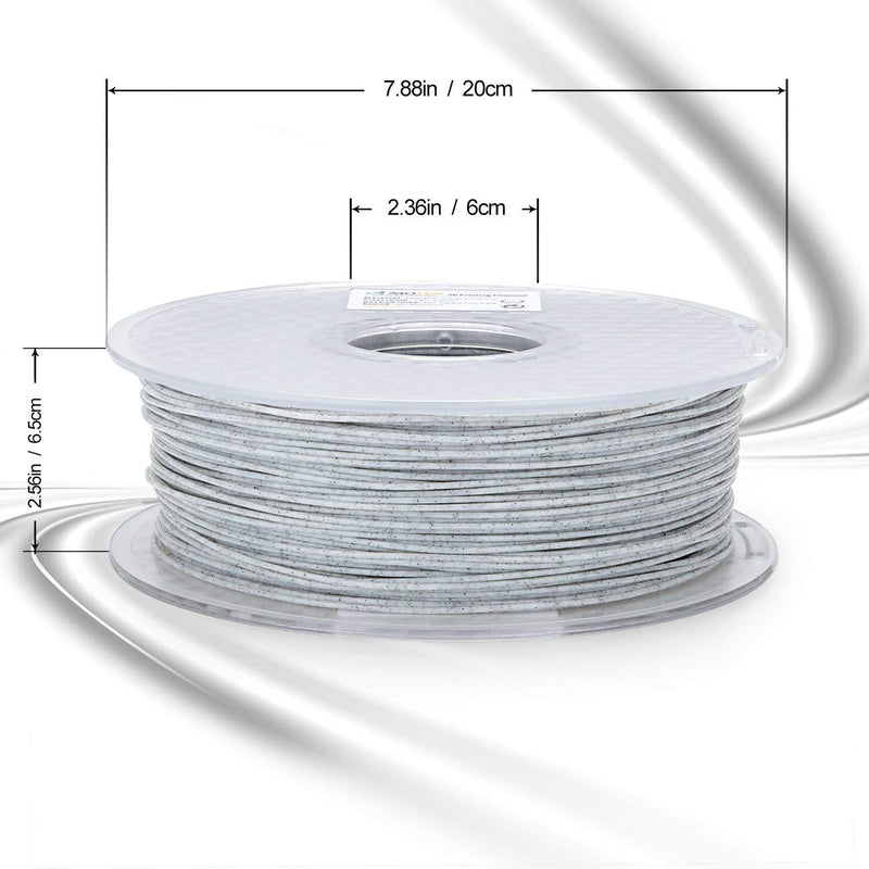 Spool of Amolen PLA Marble 1.75mm 3D printing filament in a transparent container, showcasing the marbled filament color.
