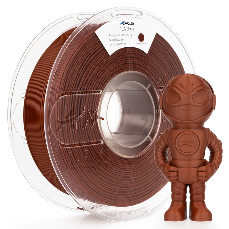 Amolen PLA Basic high-speed 3D printing filament, 1.75mm, 1kg spool, showing the bright blue filament on a spool
