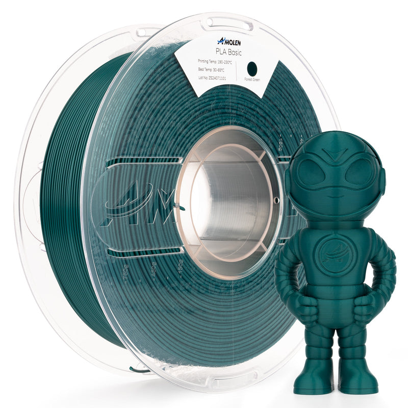 Amolen PLA Basic high-speed 3D printing filament in 1.75mm, 1 kg spool, suitable for 3D printers with vibrant color and smooth flow.