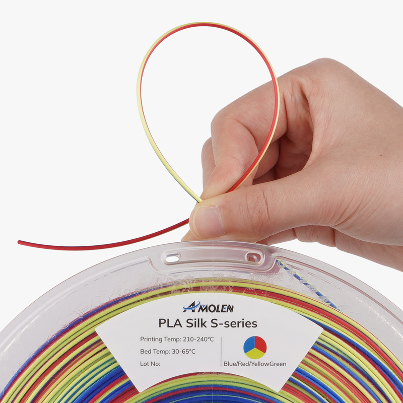 Amolen PLA Silk S-Series filament, 1.75mm, 1kg spool, vibrant and smooth 3D printing filament for creative projects