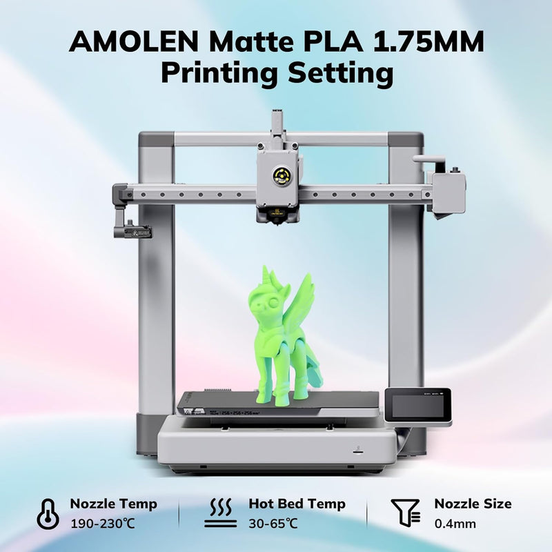 Amolen PLA Matte dual filament spool, 1.75mm, 1kg, for 3D printing, showing the dual-color filament rolls on a spool.