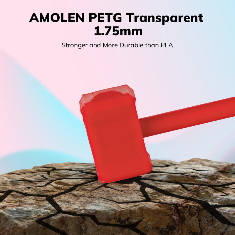Amolen PETG Basic 1.75mm filament spool, 1kg, showing bright, glossy blue PETG filament for 3D printing.