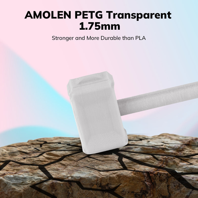 Spool of Amolen PETG Basic 1.75mm 1kg filament for 3D printing, showing the blue filament coil on a spool.
