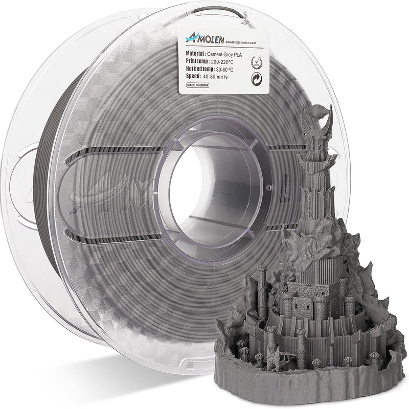 Amolen PLA Marble 1.75mm 1kg spool of colorful marble filament for 3D printing, showing the textured filament on a spool.