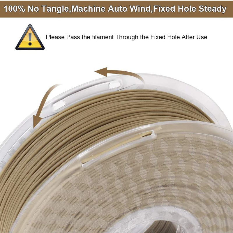 Amolen PLA wood variety pack with four 200g spools of biodegradable filament for 3D printing, showcasing colorful filament spools.
