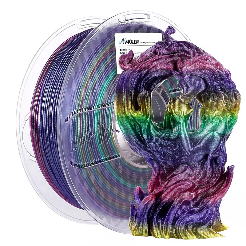 Amolen PLA Galaxy sparkle 3D printing filament in 1.75mm, 1kg spool, shiny and colorful for creative 3D projects