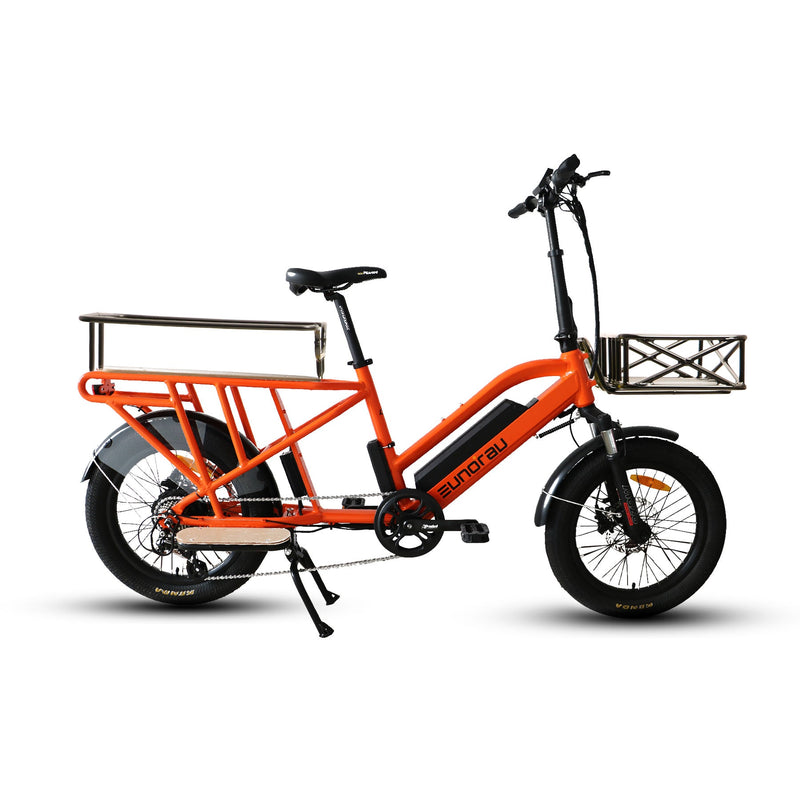 EUNORAU E-BIKE US G30-CARGO 2.0 electric bicycle with sturdy cargo frame and powerful motor for versatile urban riding.