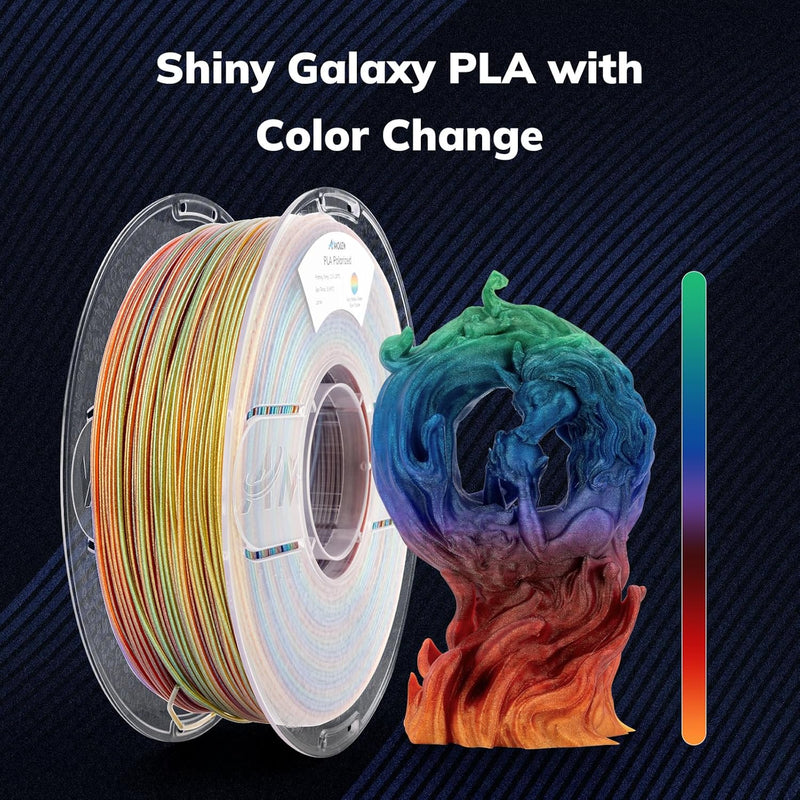 Amolen PLA Galaxy Sparkle 3D printing filament in 1.75mm, 1kg spool with shiny, galaxy-inspired sparkly finish