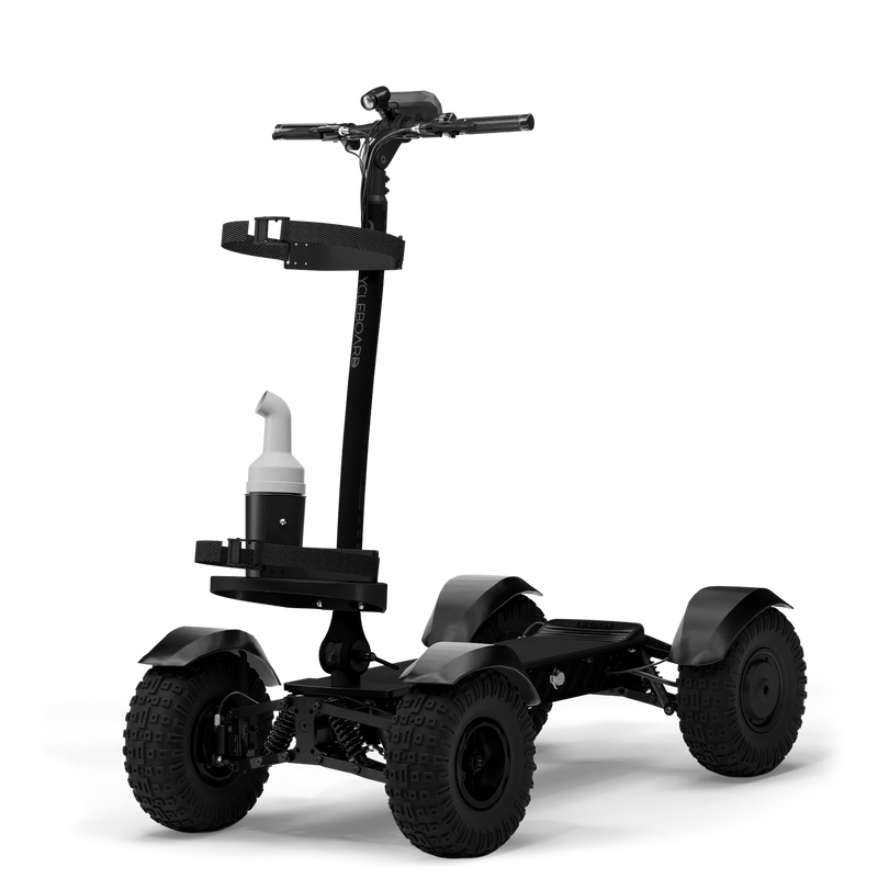 CycleBoard X-Quad 3000 fat tire golf board with stealth design, shown without bag or chest, ideal for golf course transportation