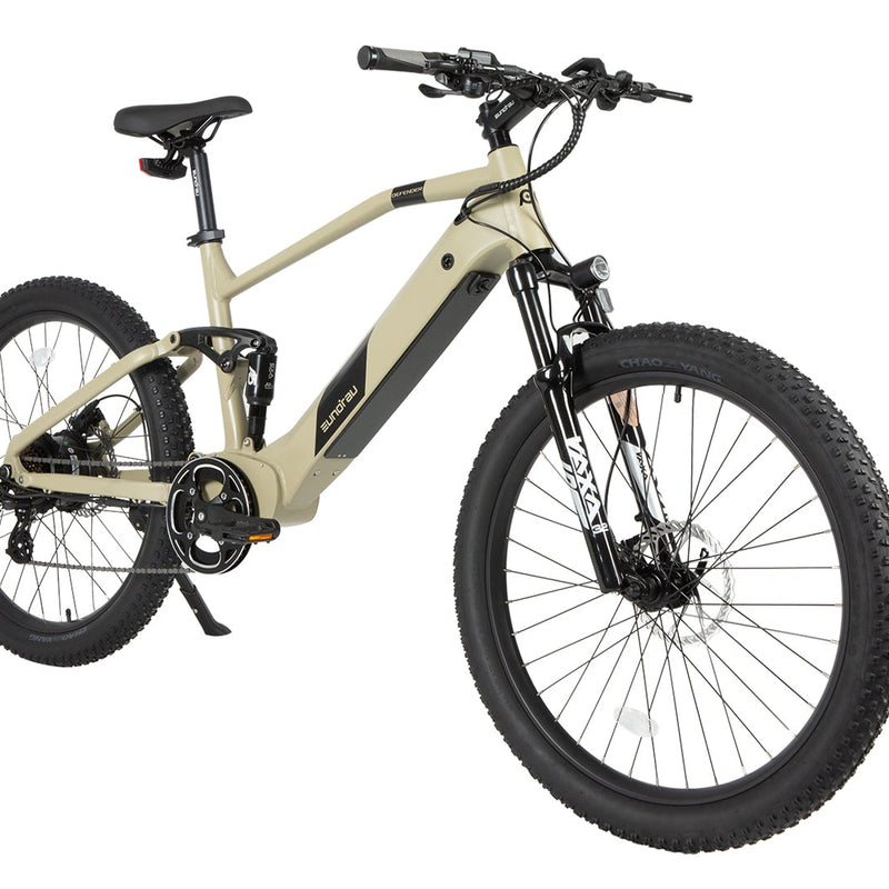 EUNORAU E-BIKE US Defender electric bicycle with sleek frame and black finish, ready for urban commuting and outdoor rides.