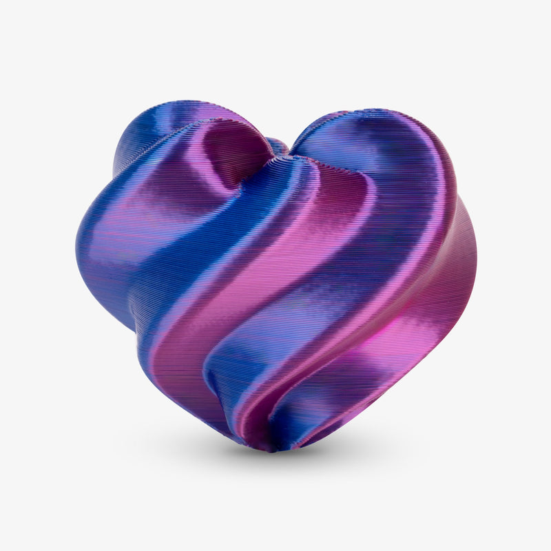 Amolen PLA Silk dual color 1.75mm filament spool, 1kg, showcasing vibrant, glossy 3D printing filament for creative projects.