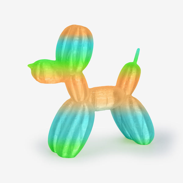 Amolen TPU Rainbow 1.75mm filament spool, colorful 3D printing filament for versatile use, shown on DSC01629.jpg.