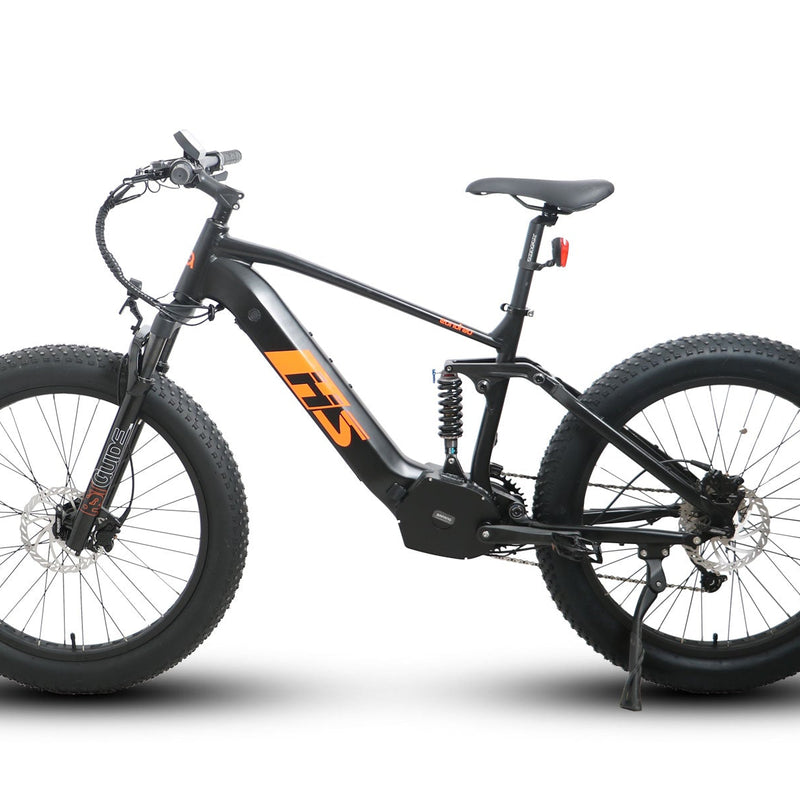 EUNORAU E-BIKE US FAT-HS Hunter X8 electric fat tire bicycle with thick tires and sturdy frame, shown from side view.