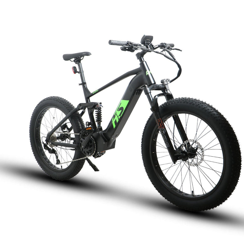 EUNORAU E-BIKE US FAT-HS Hunter X8 electric bicycle with fat tires and sleek frame, shown in a side view image.