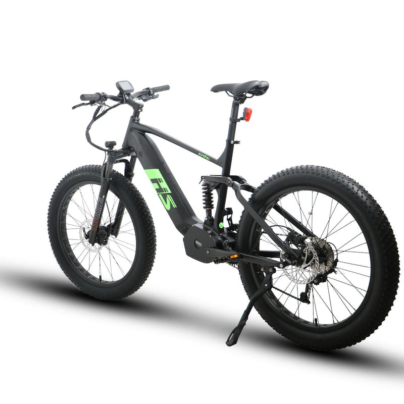 EUNORAU E-BIKE US FAT-HS Hunter X8 electric bicycle with fat tires and sleek frame, ready for off-road biking.