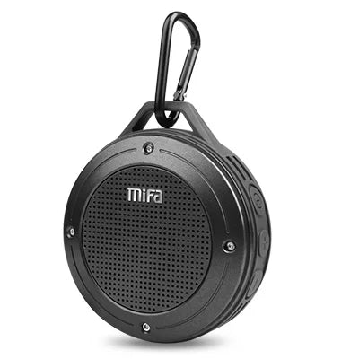 F10 outdoor wireless Bluetooth stereo portable speaker from Electronics Den, showing black compact design with control buttons
