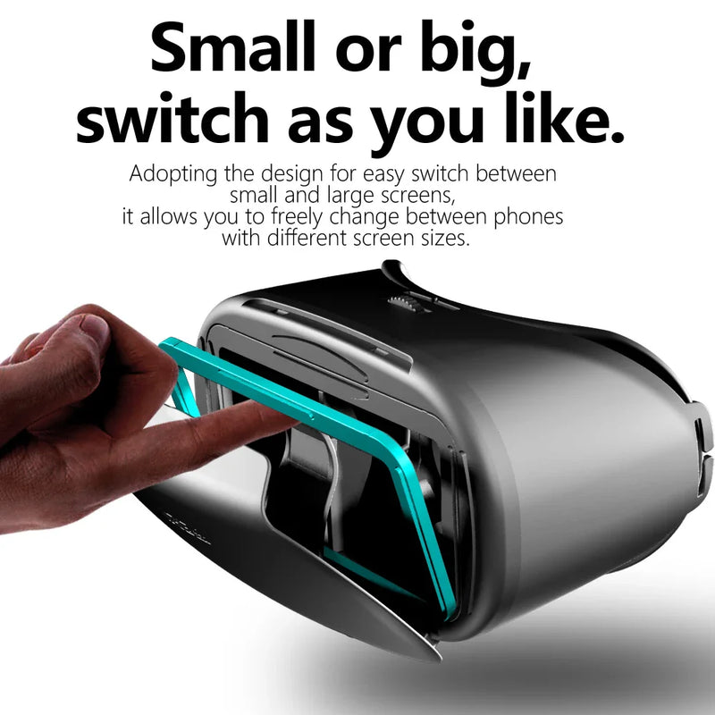 Electronics Den 3D Virtual Reality VR glasses with adjustable head strap and sleek black design for immersive VR experiences.