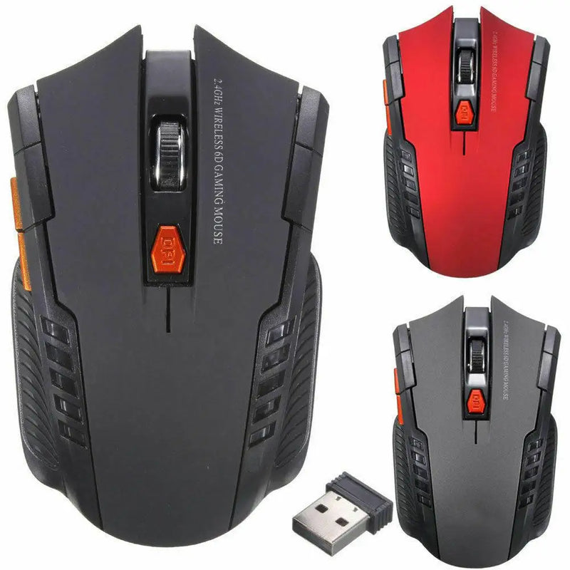 Wireless optical gaming mouse from Electronics Den, compact 2.4GHz mini design with ergonomic shape and customizable buttons.
