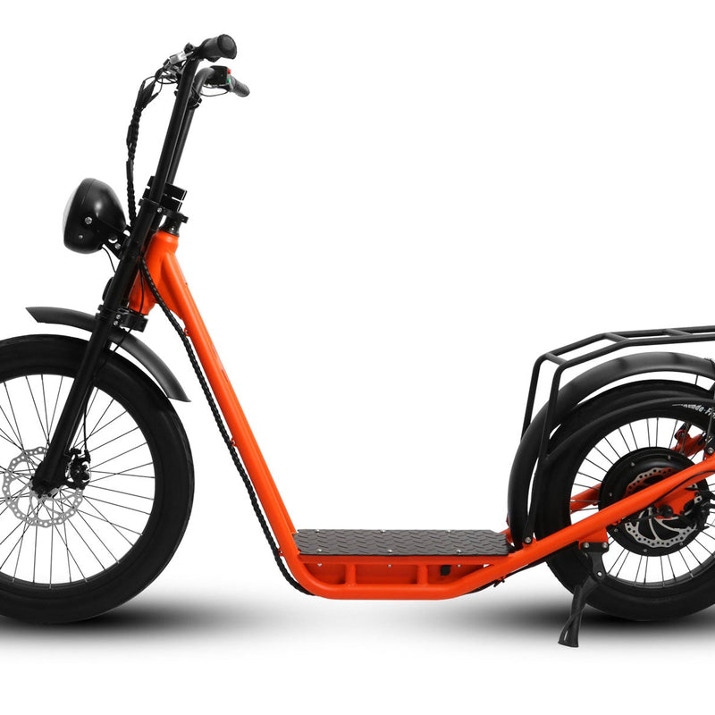 EUNORAU E-BIKE US JUMBO electric bicycle with a sleek frame and large wheels, parked outdoors on a paved path.
